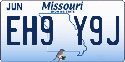 MO license plate EH9Y9J