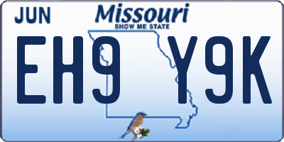 MO license plate EH9Y9K