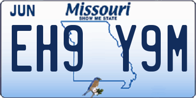 MO license plate EH9Y9M