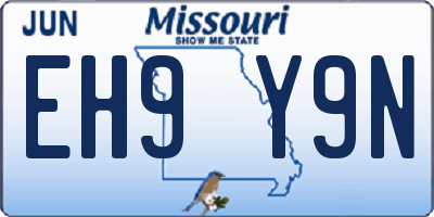 MO license plate EH9Y9N