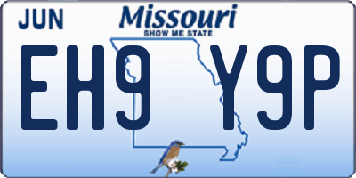 MO license plate EH9Y9P