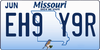 MO license plate EH9Y9R