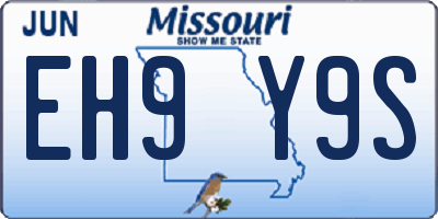 MO license plate EH9Y9S