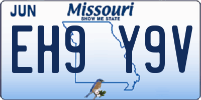 MO license plate EH9Y9V