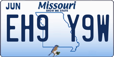 MO license plate EH9Y9W