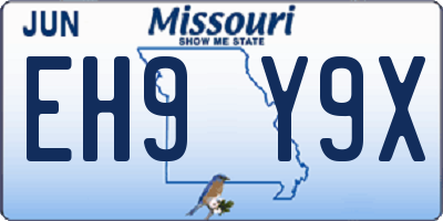MO license plate EH9Y9X