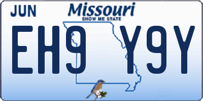 MO license plate EH9Y9Y