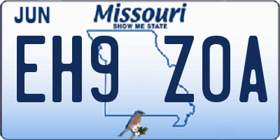 MO license plate EH9Z0A
