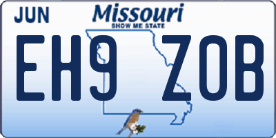 MO license plate EH9Z0B
