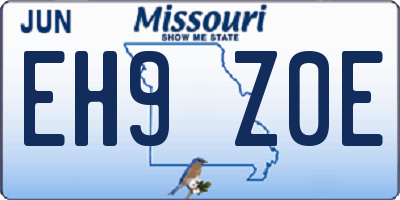 MO license plate EH9Z0E