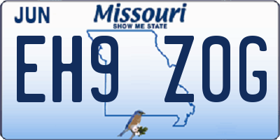 MO license plate EH9Z0G