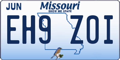 MO license plate EH9Z0I