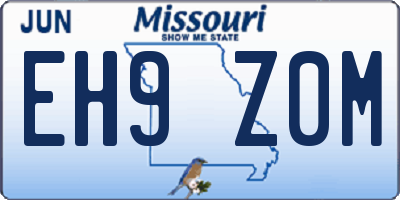 MO license plate EH9Z0M
