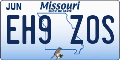 MO license plate EH9Z0S