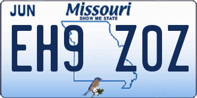 MO license plate EH9Z0Z