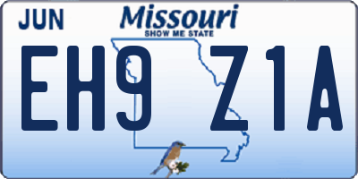 MO license plate EH9Z1A