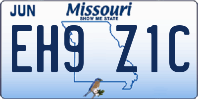 MO license plate EH9Z1C