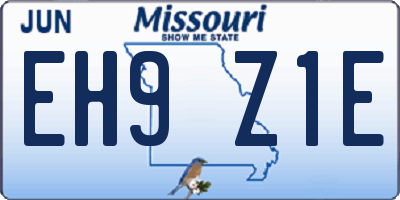 MO license plate EH9Z1E