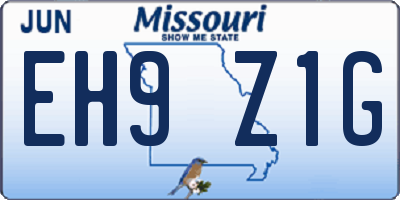 MO license plate EH9Z1G