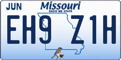 MO license plate EH9Z1H