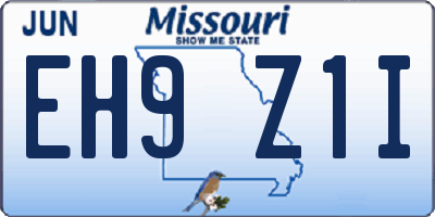 MO license plate EH9Z1I