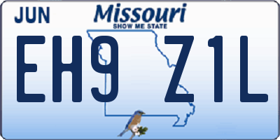 MO license plate EH9Z1L