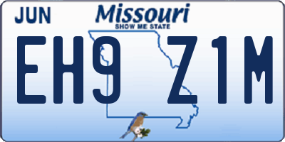 MO license plate EH9Z1M