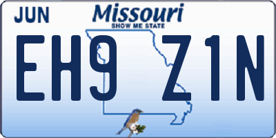 MO license plate EH9Z1N
