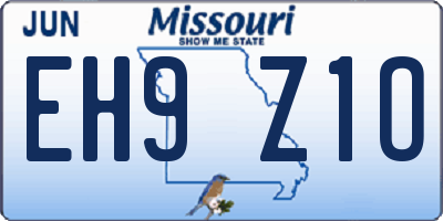 MO license plate EH9Z1O