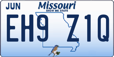 MO license plate EH9Z1Q