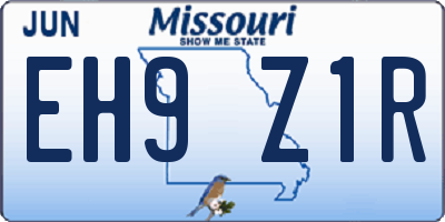 MO license plate EH9Z1R