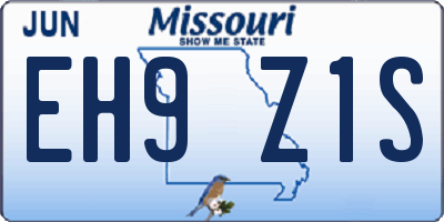 MO license plate EH9Z1S