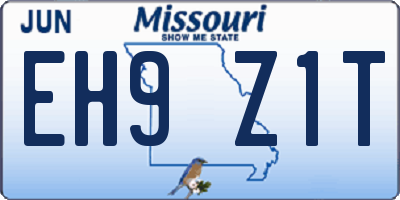 MO license plate EH9Z1T