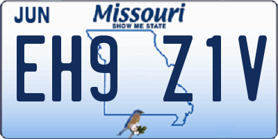 MO license plate EH9Z1V