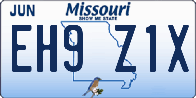 MO license plate EH9Z1X