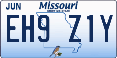 MO license plate EH9Z1Y