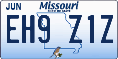 MO license plate EH9Z1Z