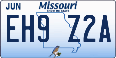 MO license plate EH9Z2A