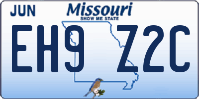 MO license plate EH9Z2C