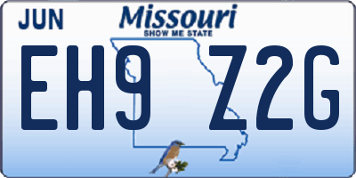 MO license plate EH9Z2G