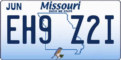 MO license plate EH9Z2I
