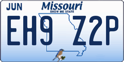 MO license plate EH9Z2P