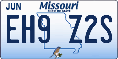 MO license plate EH9Z2S