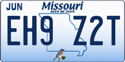 MO license plate EH9Z2T