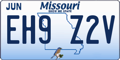 MO license plate EH9Z2V