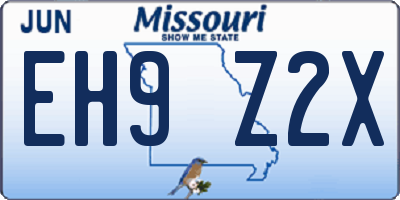 MO license plate EH9Z2X