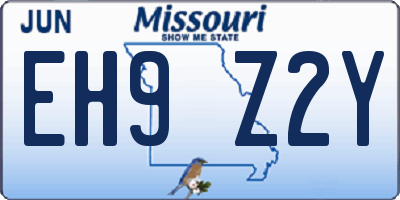 MO license plate EH9Z2Y