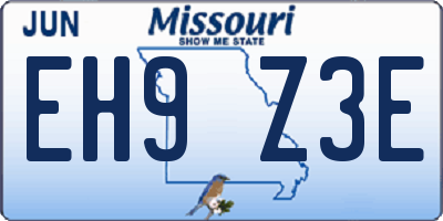MO license plate EH9Z3E