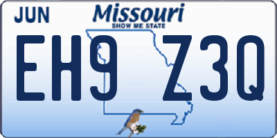 MO license plate EH9Z3Q