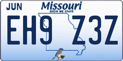 MO license plate EH9Z3Z